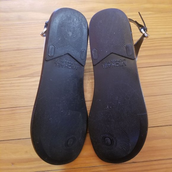 Michael Kores 10M Black Thong Sling Back Sandals‎ PVC - Picture 6 of 9